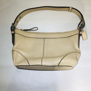 Coach Cream Pebble Leather Handbag